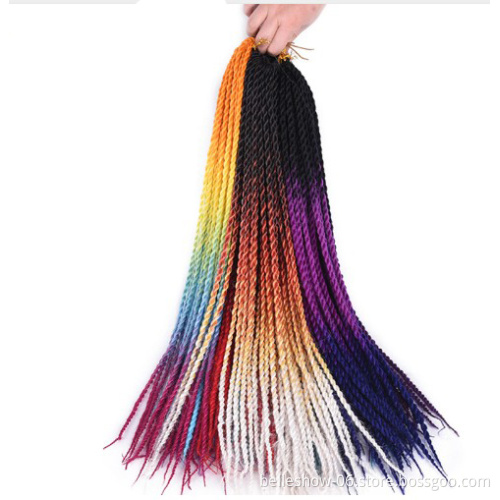 Hot sell 22 inch different colors Crochet Senegalese Twist ombre senegalese crochet braid twist crochet twist weave